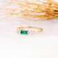 14k Yellow Gold Green Emerald Moissanite Stacking Wedding Band  customdiamjewel   