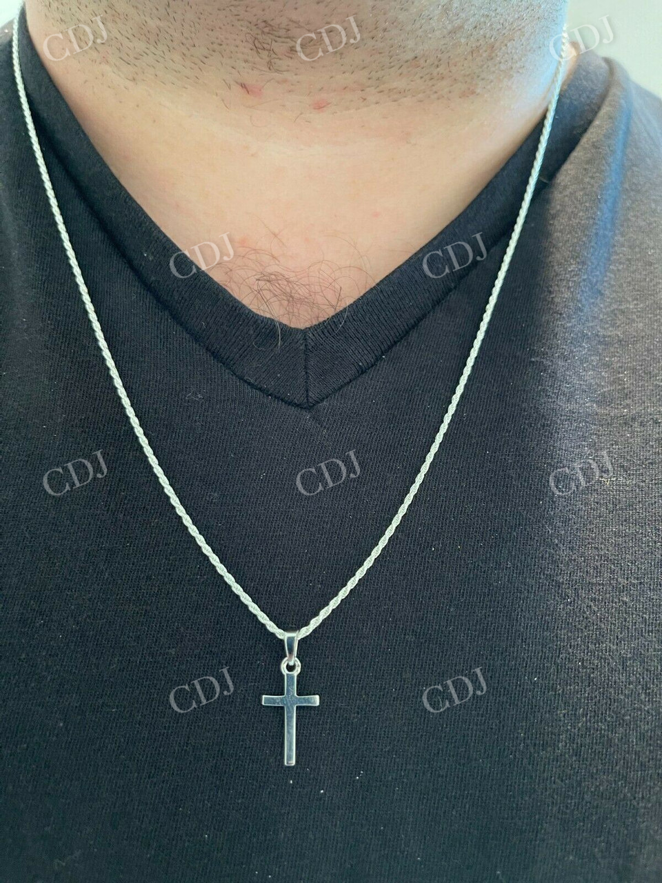 14K Gold Plain Cross Pendant For Men  customdiamjewel   