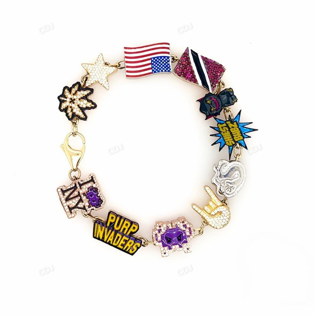 Customized Enamel Set Hip Hop Diamond Bracelets  CustomDiamJewel   