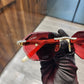 Bold And Flasy Red Lens VVS Moissanite Sunglasses hip hop jewelry CustomDiamJewel