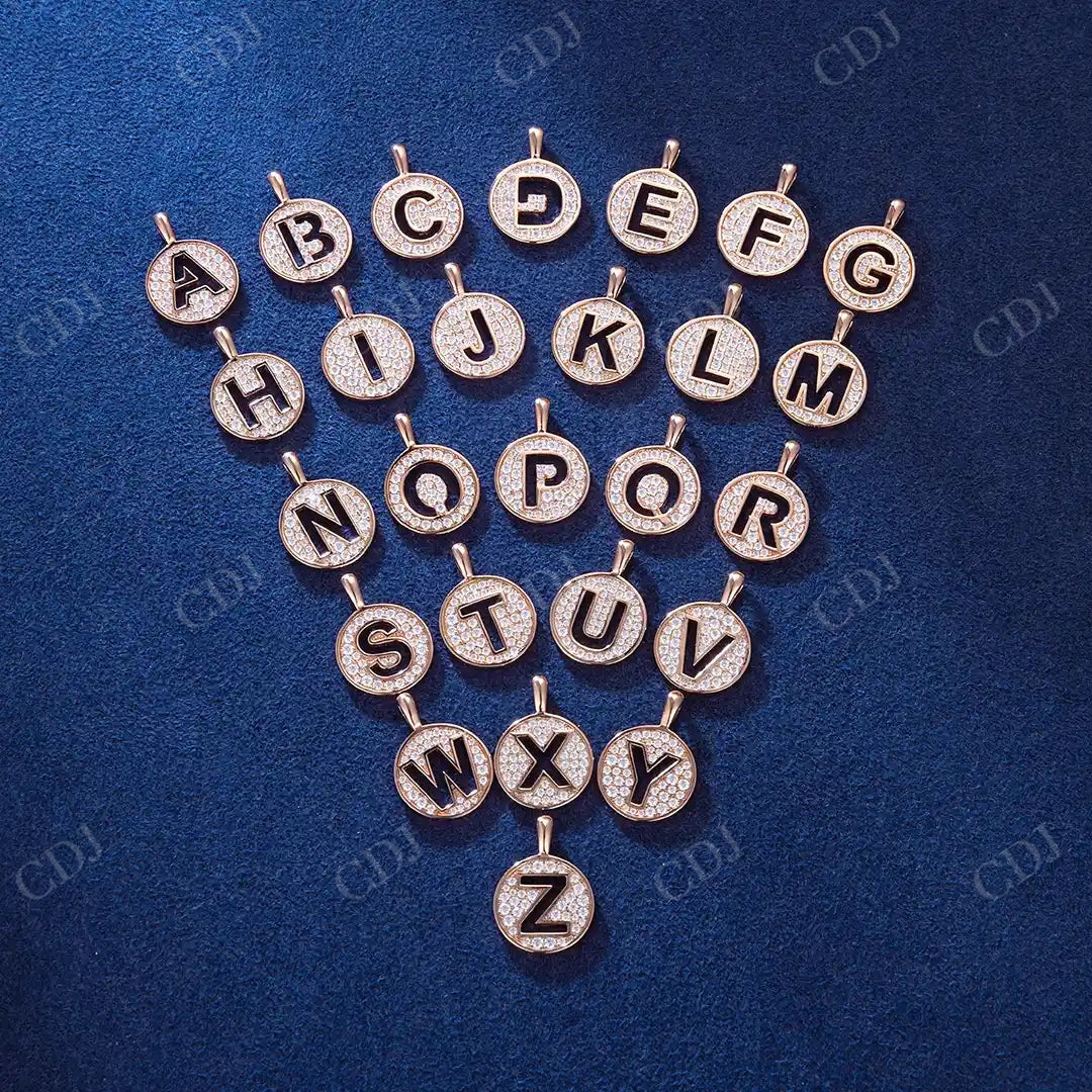 Diamond A to Z Alphabet Letter Gold Pendant  CustomDiamJewel   