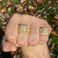 14K Gold Mens Hip Hop Iced Moissanite Ring  customdiamjewel   