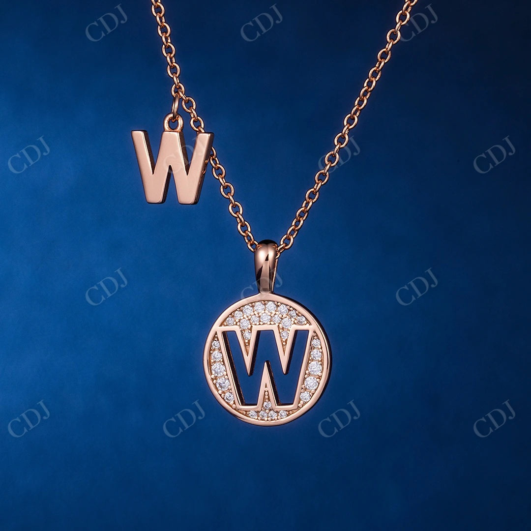 Diamond A to Z Alphabet Letter Gold Pendant  CustomDiamJewel   