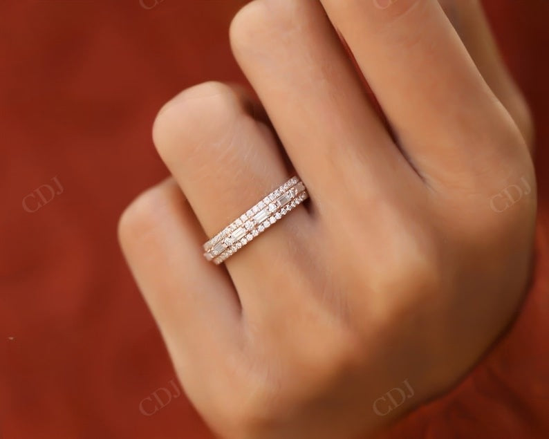 0.82CTW Baguette Round Cut Lab Grown Diamond Wedding Band  customdiamjewel   