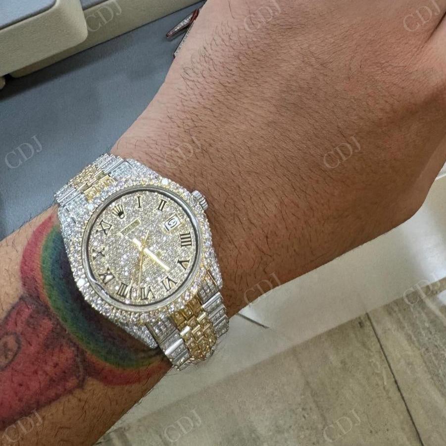 Rolex Iced Out Two Tone Diamond Hip Hop Watch hip hop jewelry CustomDiamJewel   