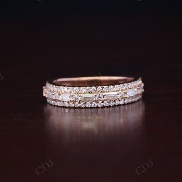 0.82CTW Baguette Round Cut Lab Grown Diamond Wedding Band  customdiamjewel   