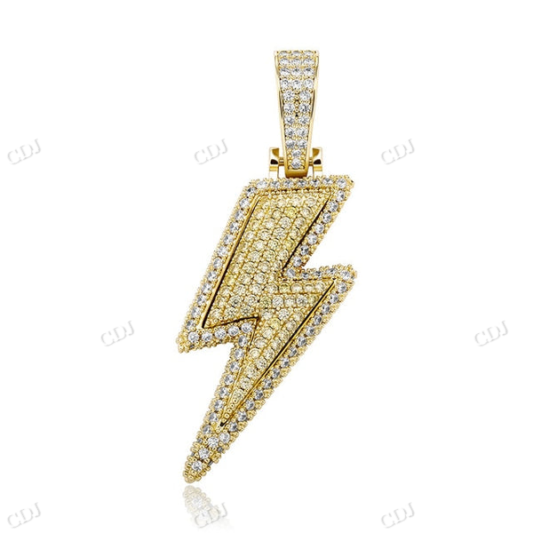 Two Tone Lightning Diamond Pendant hip hop jewelry CustomDiamJewel