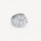 Baguette Diamond halo Hip Hop Style Ring  customdiamjewel   