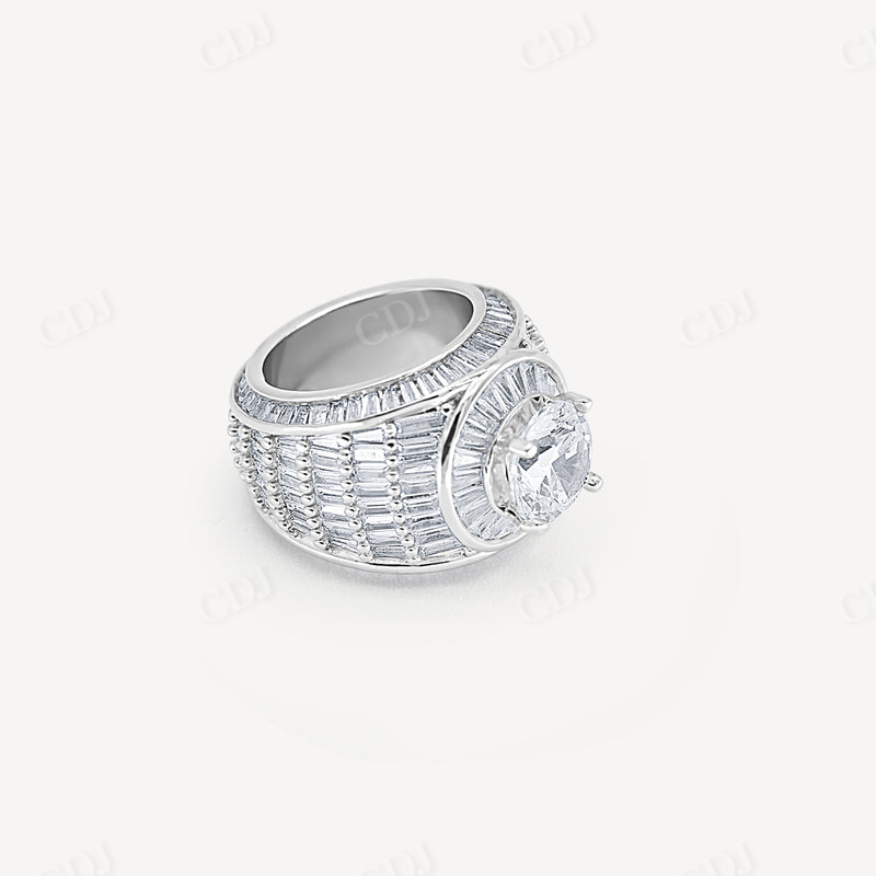 Baguette Diamond halo Hip Hop Style Ring  customdiamjewel   