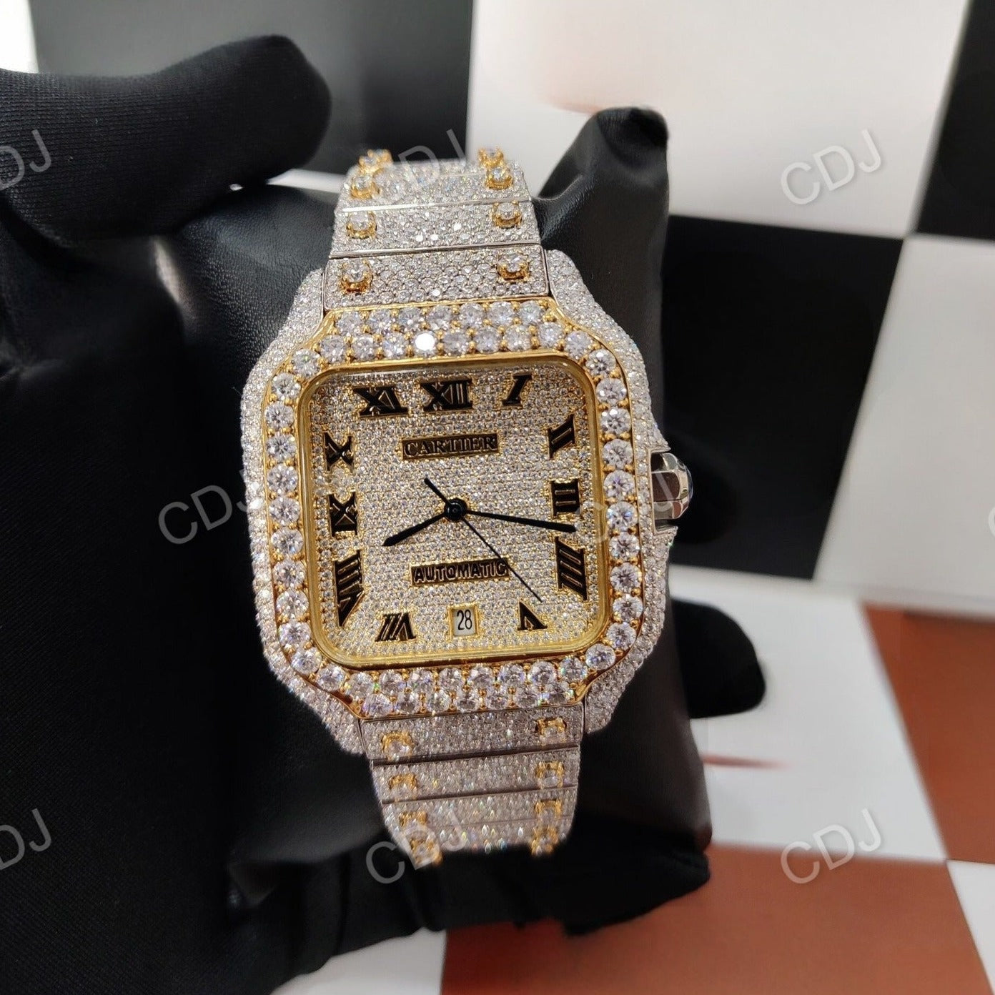 Customized Moissanite Diamond Watches Top Brand Watch Seller In India For Men's  customdiamjewel   