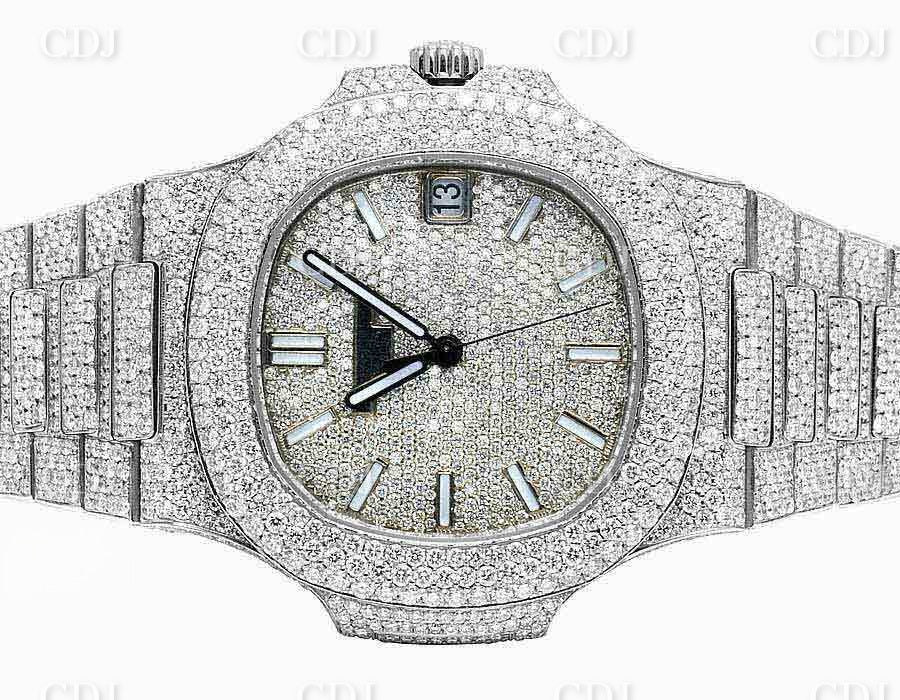 Natural Diamond Watch For Him Stylish Custom Hip Hop Watch Mens Patek Philippe Diamond Watch 26.5 CTW (Approx)  customdiamjewel   