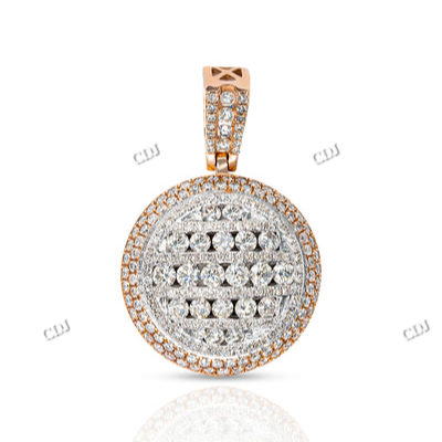 Round Two Tone Hip Hop Pendant for Unisex hip hop jewelry CustomDiamJewel