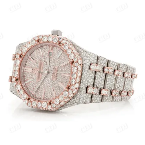 Customized Iced Out Watch 22 to 24 Carat Earth Mined Diamond AP 41MM Dial Watch  customdiamjewel   