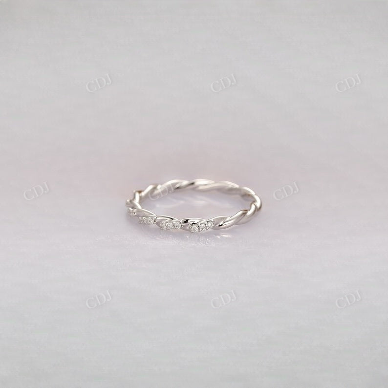 0.09CTW Lab Grown Diamond Twisted Wedding Band  customdiamjewel   