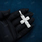 Round Diamond Halo Cross Pendant  customdiamjewel   