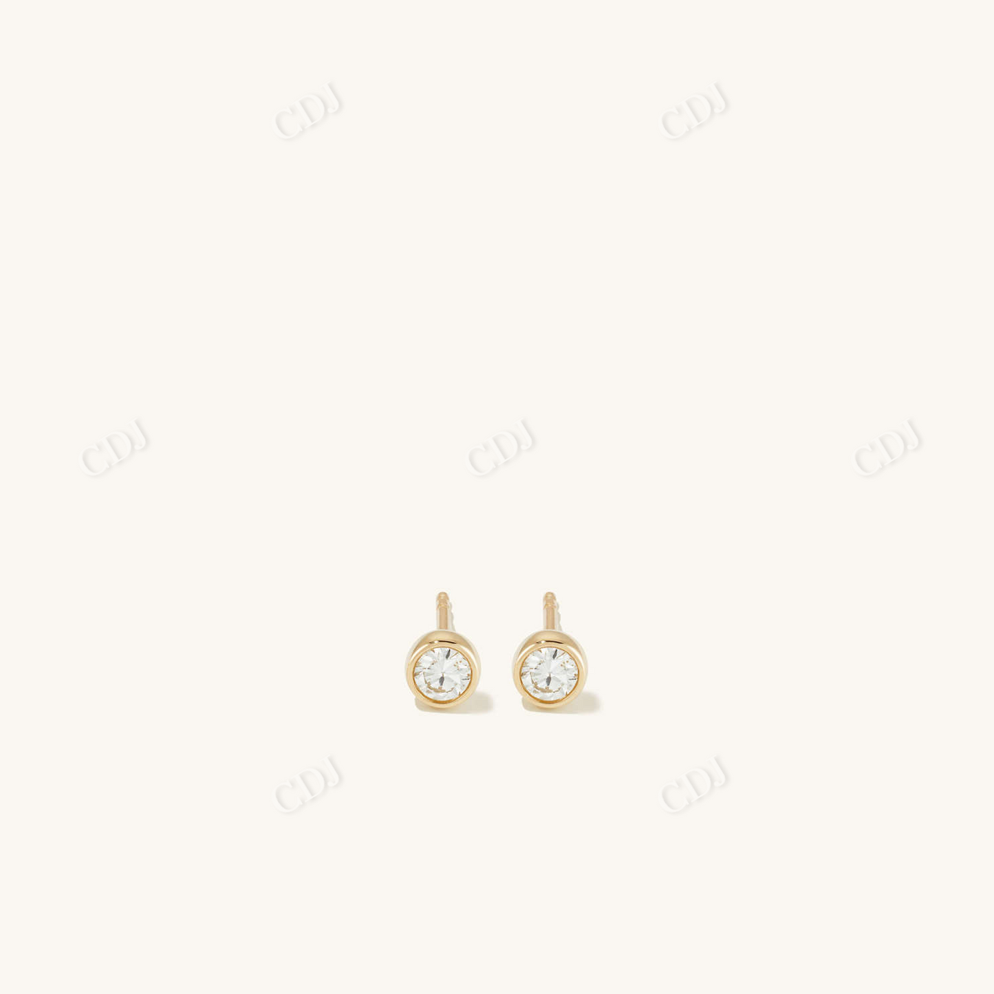 Round Diamond Studs 14K Solid Gold Earrings  customdiamjewel   