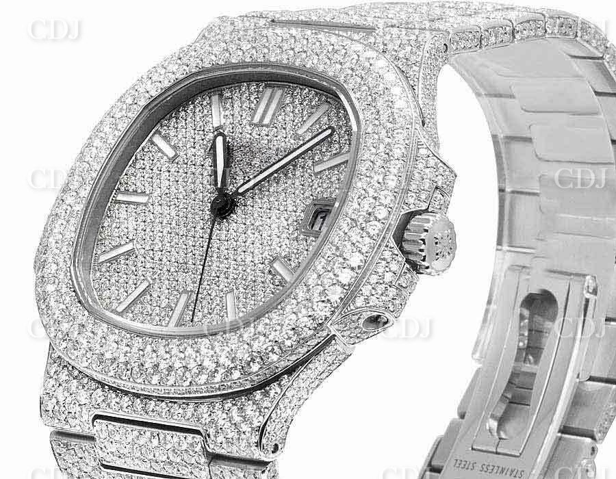 Lab Grown Diamond Watch For Men Iced Out Bling Watch Bust Down Watch IGI Certified Wholesale Diamond  customdiamjewel   