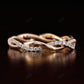 Round Lab Grown Diamond Twisted Matching Rose Gold Wedding Band  customdiamjewel Sterling Silver Rose Gold VVS-EF