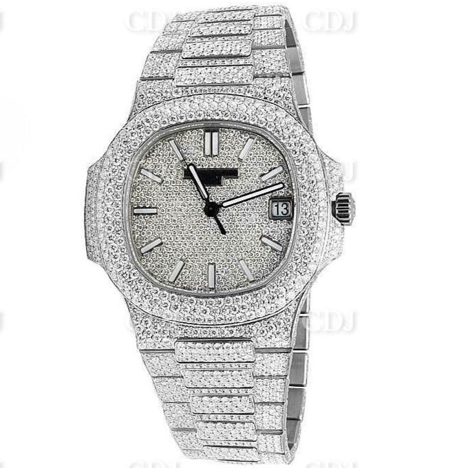 Lab Grown Diamond Watch For Men Iced Out Bling Watch Bust Down Watch IGI Certified Wholesale Diamond  customdiamjewel   