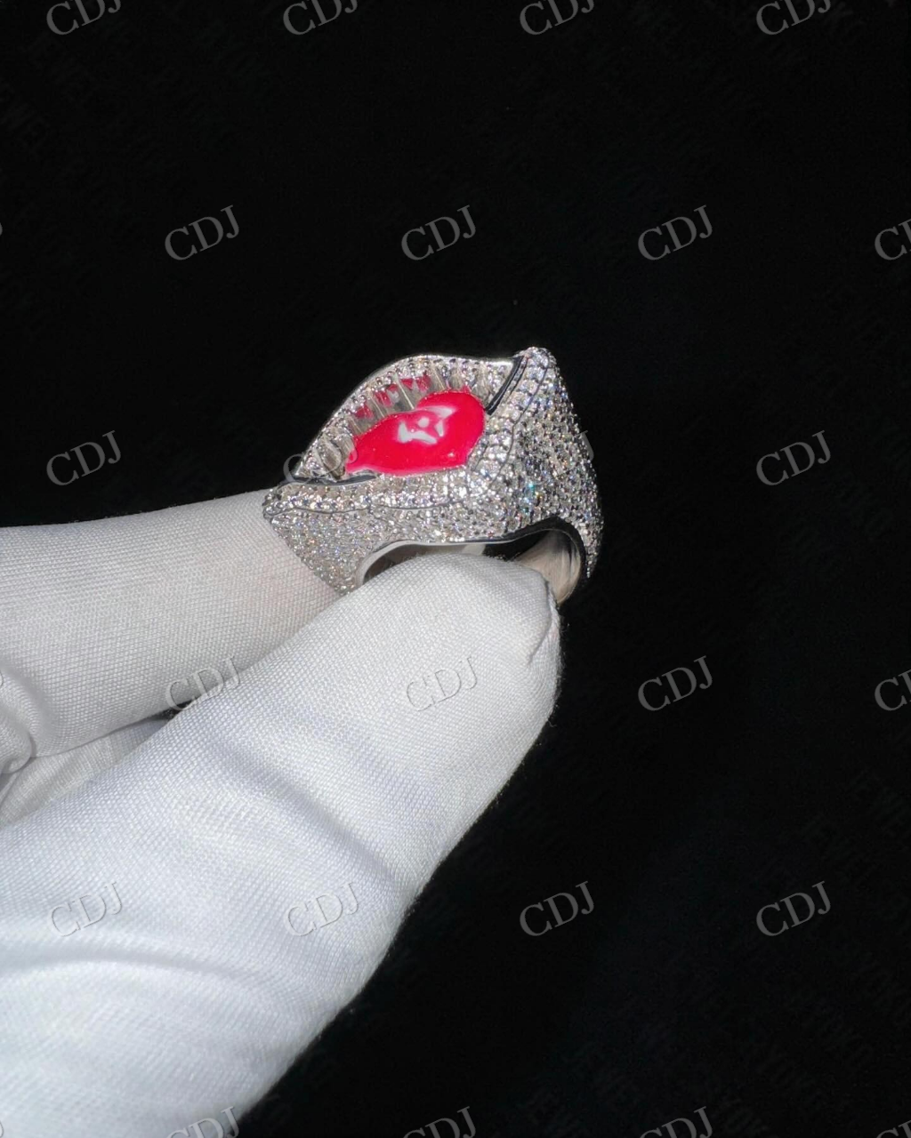 Hip Hop Round Moissanite Diamond Ring hip hop jewelry CustomDiamJewel   