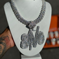 Fully Iced Out Moissanite Diamond "SNO" Necklace hip hop jewelry customdiamjewel   