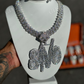 Fully Iced Out Moissanite Diamond "SNO" Necklace hip hop jewelry customdiamjewel   