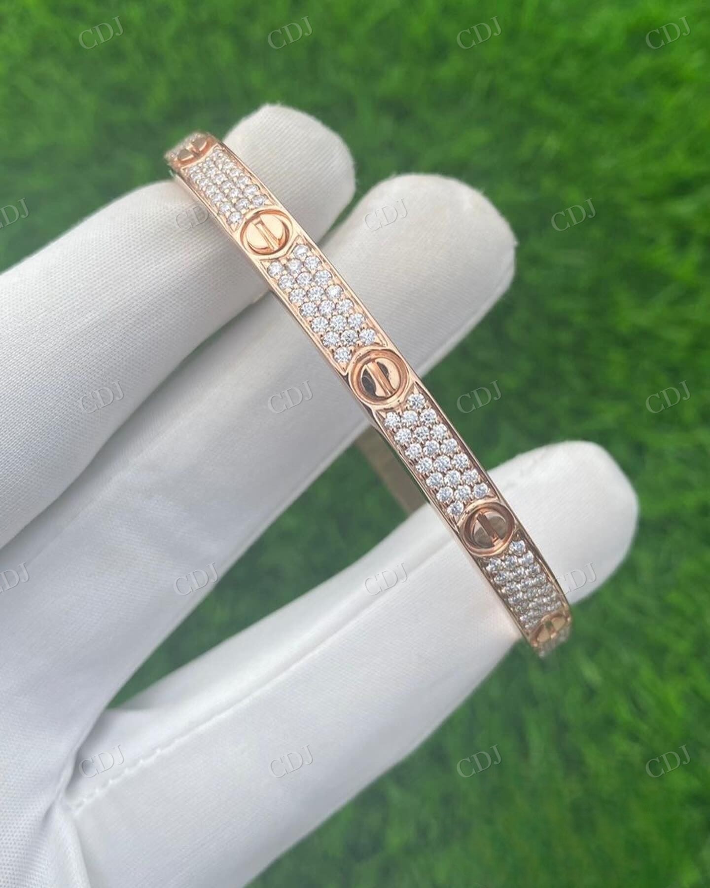 18K Gold Rose White Cartier Bracelet hip hop jewelry CustomDiamJewel   