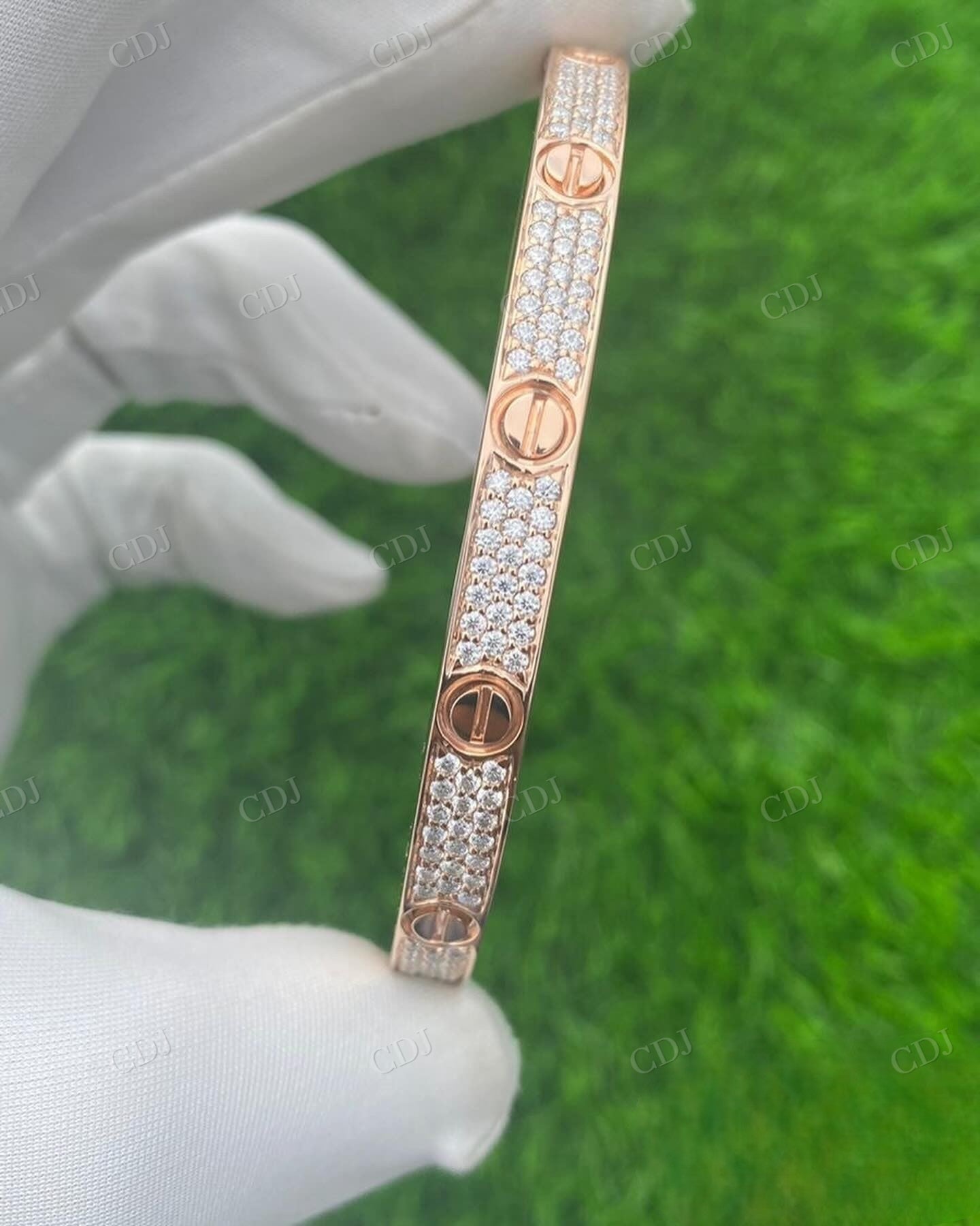 18K Gold Rose White Cartier Bracelet hip hop jewelry CustomDiamJewel   