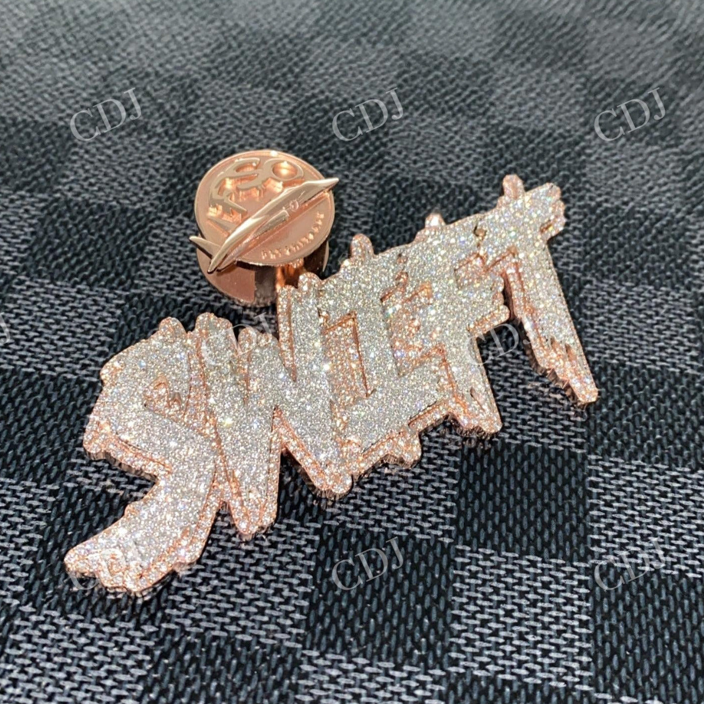 Hip Hop SWIFT Letter Iced Out Sterling Silver Moissanite Pendant  customdiamjewel   