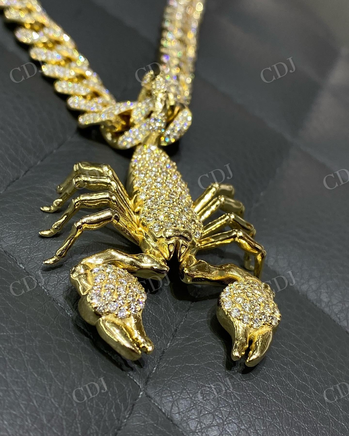 Scorpion Insect Pendant Yellow Gold plated Diamond Gift for Him hip hop jewelry customdiamjewel   