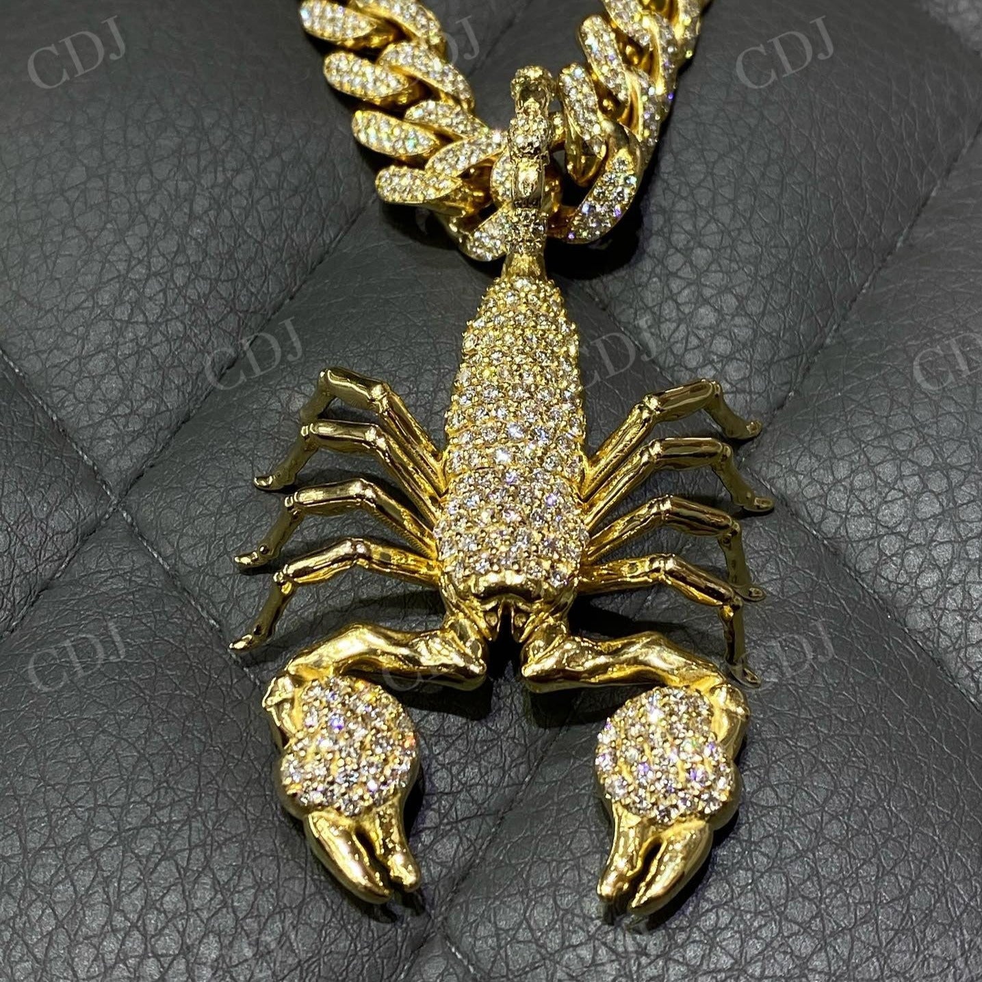 Scorpion Insect Pendant Yellow Gold plated Diamond Gift for Him hip hop jewelry customdiamjewel   