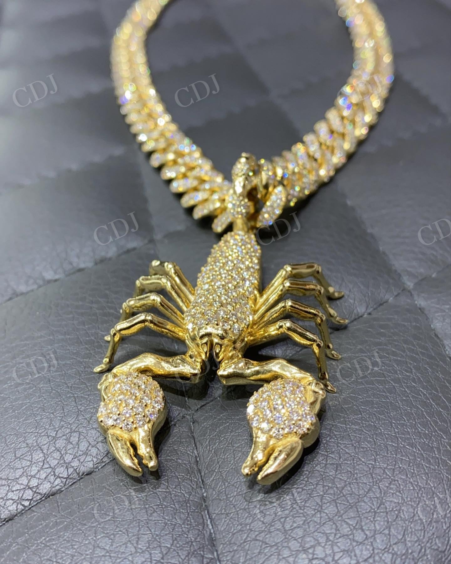 Scorpion Insect Pendant Yellow Gold plated Diamond Gift for Him hip hop jewelry customdiamjewel   