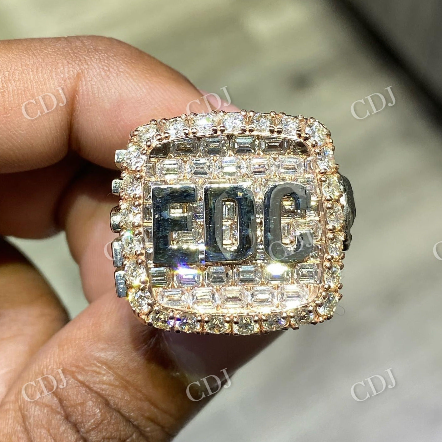 Custom Name EDC Letter Iced Out Moissanite Diamond Silver Hip Hop Ring  customdiamjewel   