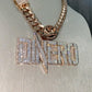 Iced Out Diamond DINERO Custom Name Big Pendant  customdiamjewel   