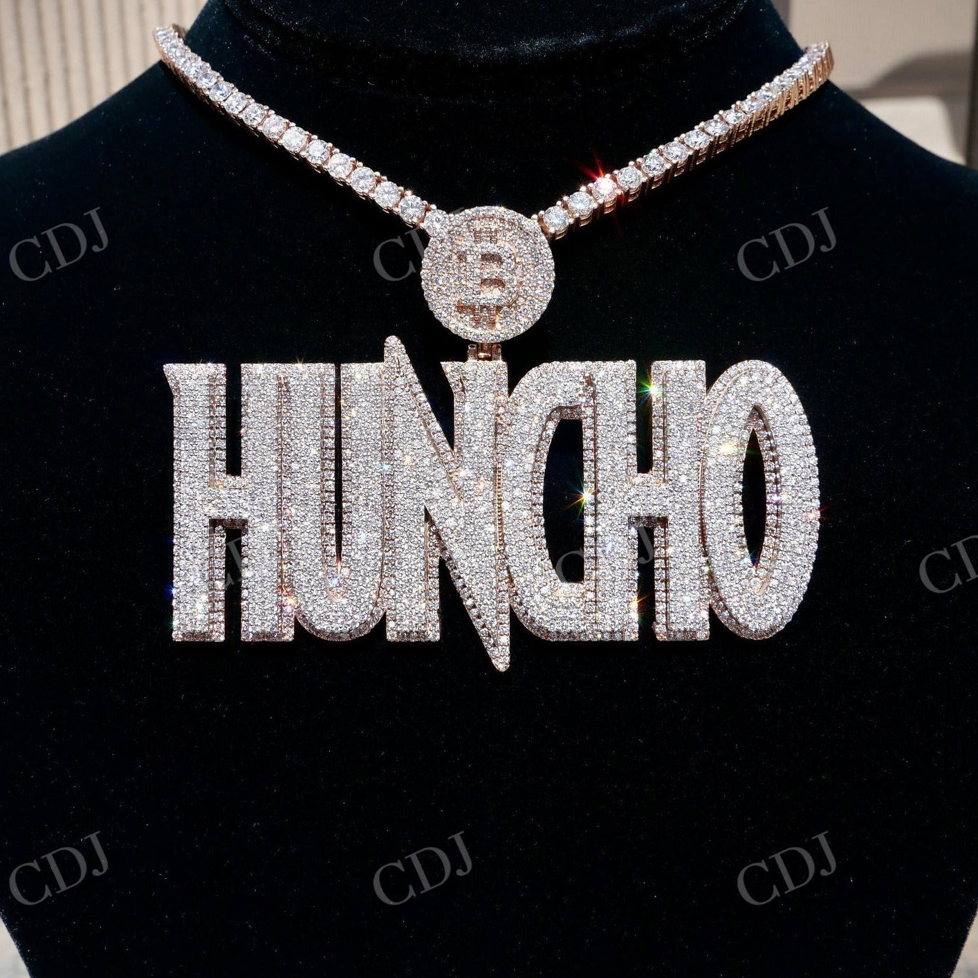 "HUNCHO" VVS1 Moissanite Diamond 925 Silver Custom Pendant hip hop jewelry customdiamjewel   