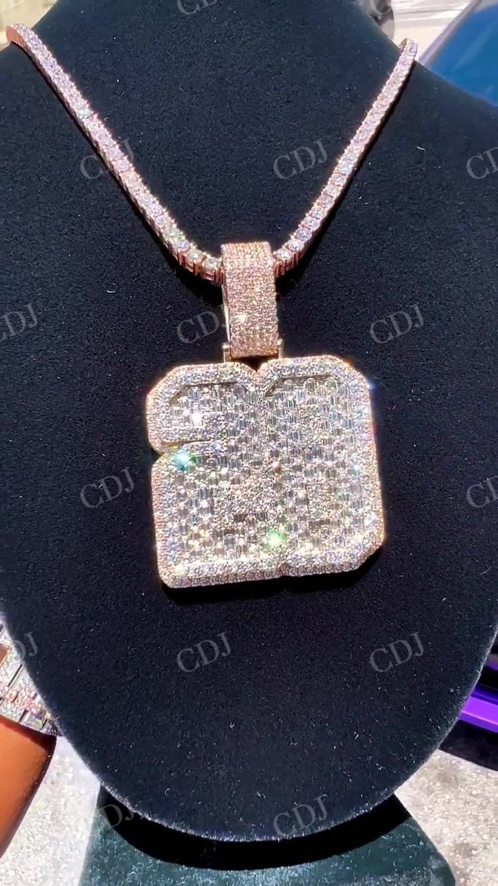 Iced Out 28 Number Stainless Steel VVS Moissanite Hip Hop Pendant  customdiamjewel   