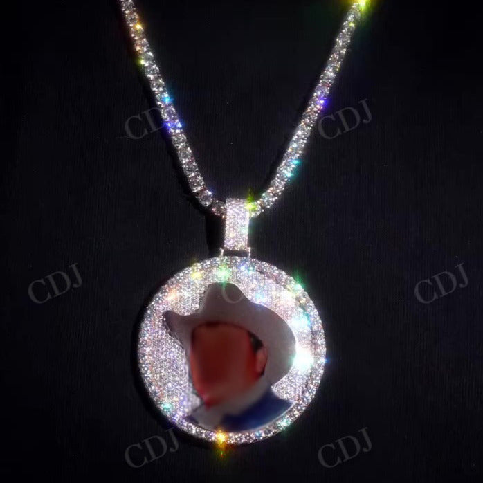 Custom Moissanite Iced Out Picture Photo Pendant Hip Hop Jewelry  customdiamjewel   