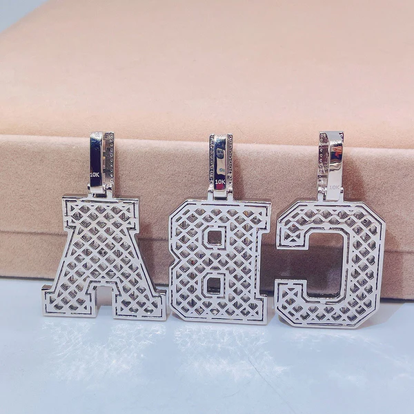 Baguette Diamond Letter Initial Pendant  customdiamjewel   