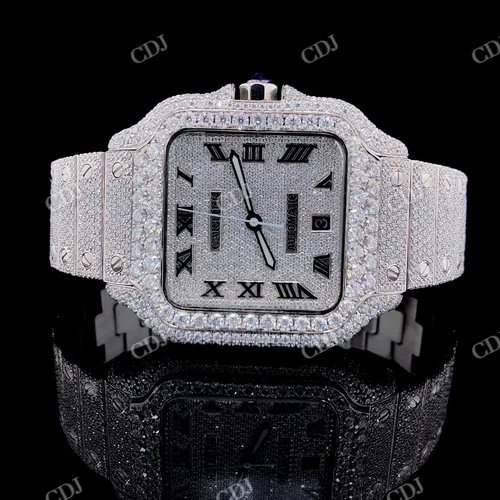 Wholesale High Quality Fully Diamond Hip Hop Color Gold Watch Men Luxury Watches  customdiamjewel   