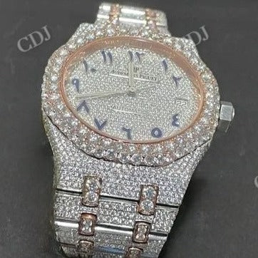 Manufacturer 25 to 27 Carats Custom AP Watch Two Tone Lab Grown Diamond Watch  customdiamjewel   