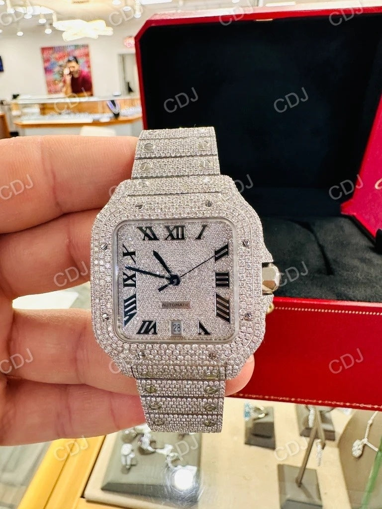 Hip Hop Square Men's Watch Waterproof Luxury Brand Ice Out Diamond Classic Watches  customdiamjewel   