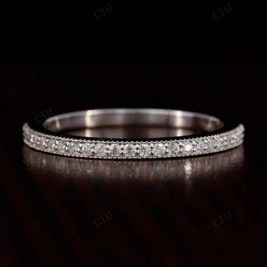 0.30CTW Round Cut Lab Grown Diamond Half Eternity Stacking Band  customdiamjewel 10KT White Gold VVS-EF