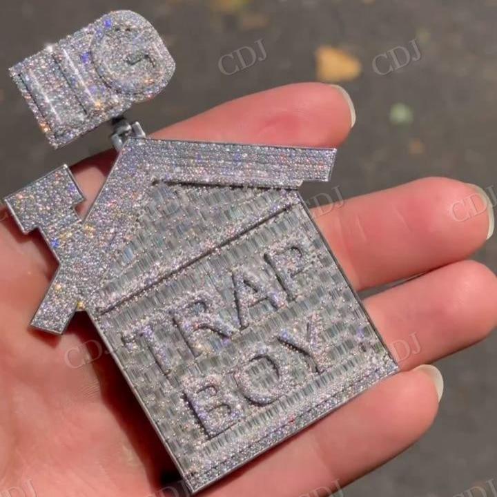 Full Iced Out Trap Boy Moissanite Diamond Pendant hip hop jewelry CustomDiamJewel   