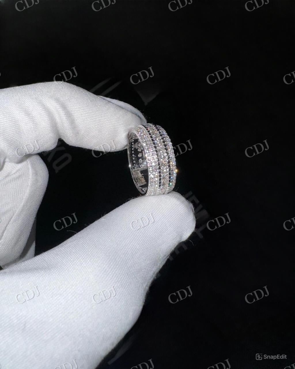 Iced out Brilliant Cut Moissanite Men's Ring hip hop jewelry CustomDiamJewel   