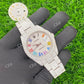 Full White Rolex Oyster Rainbow Roman Watch hip hop jewelry customdiamjewel   