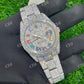 Full White Rolex Oyster Rainbow Roman Watch hip hop jewelry customdiamjewel   