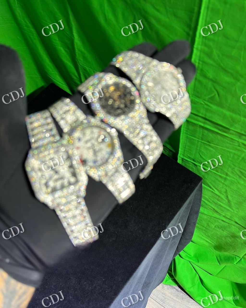 Trendy 41mm Full Iced Out Diamond Studded Watch hip hop jewelry customdiamjewel   