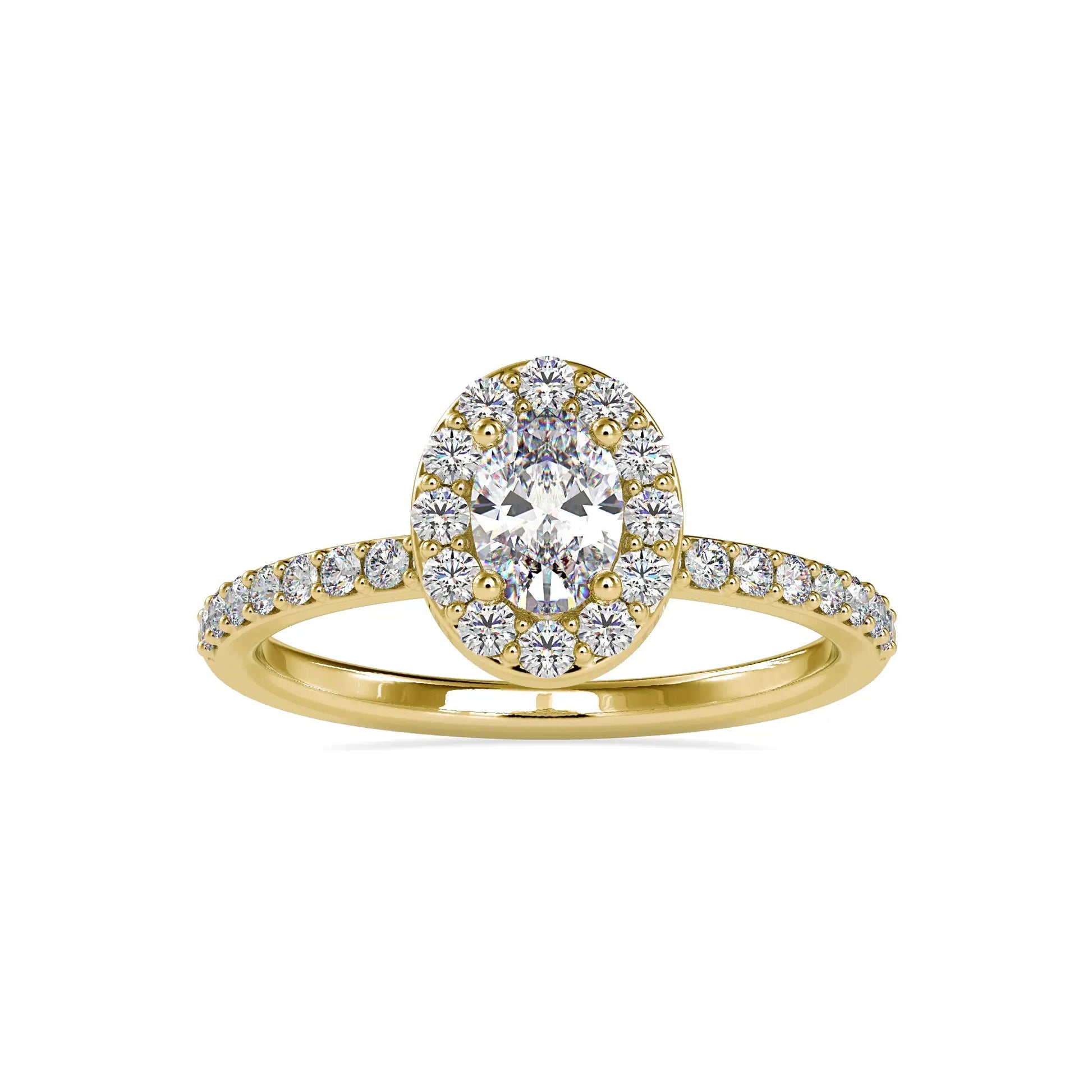 0.78CTW Oval Halo Diamond Engagement Ring  customdiamjewel 10KT Yellow Gold VVS-EF