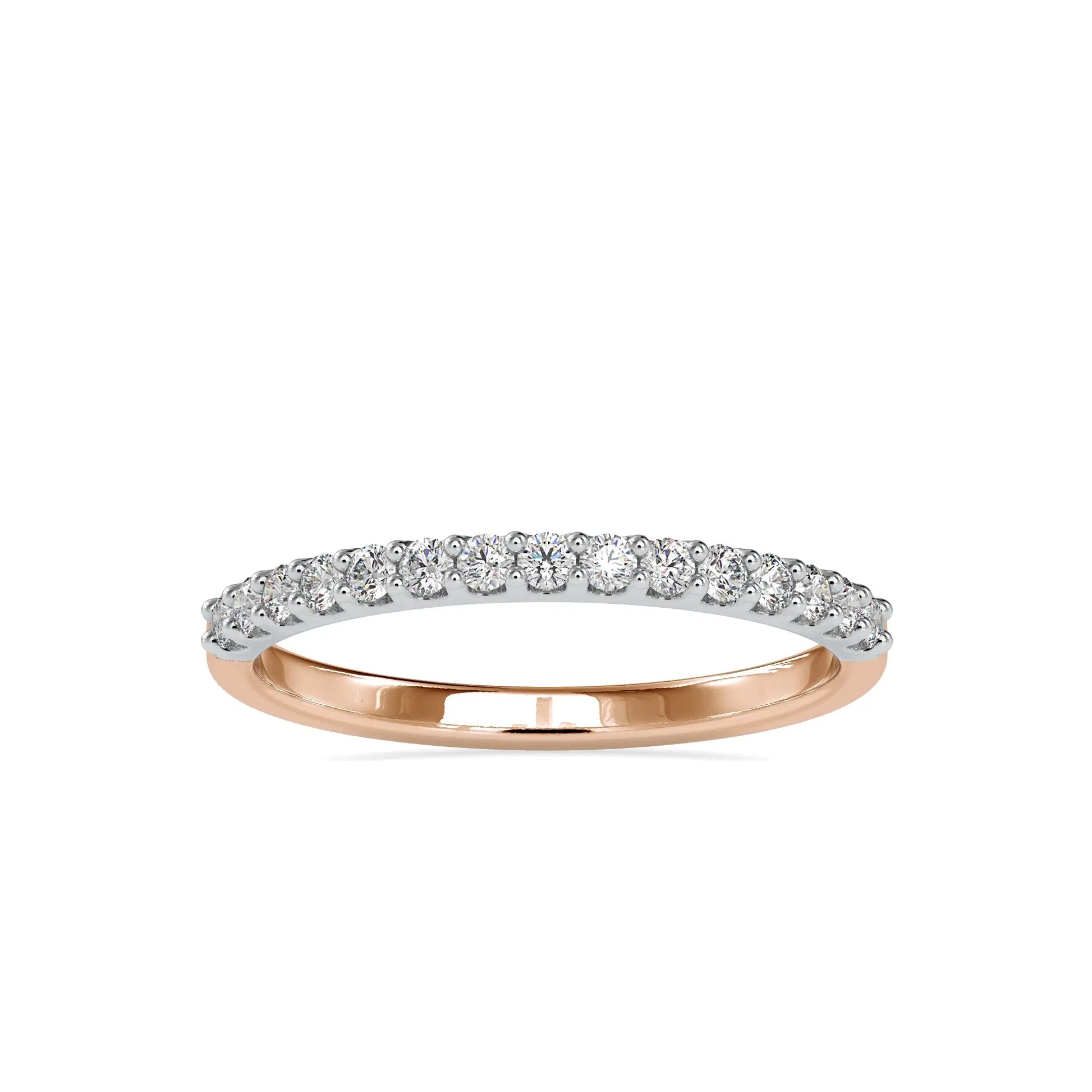 0.28CTW Two Tone Diamond Wedding band  customdiamjewel 10KT Rose Gold VVS-EF