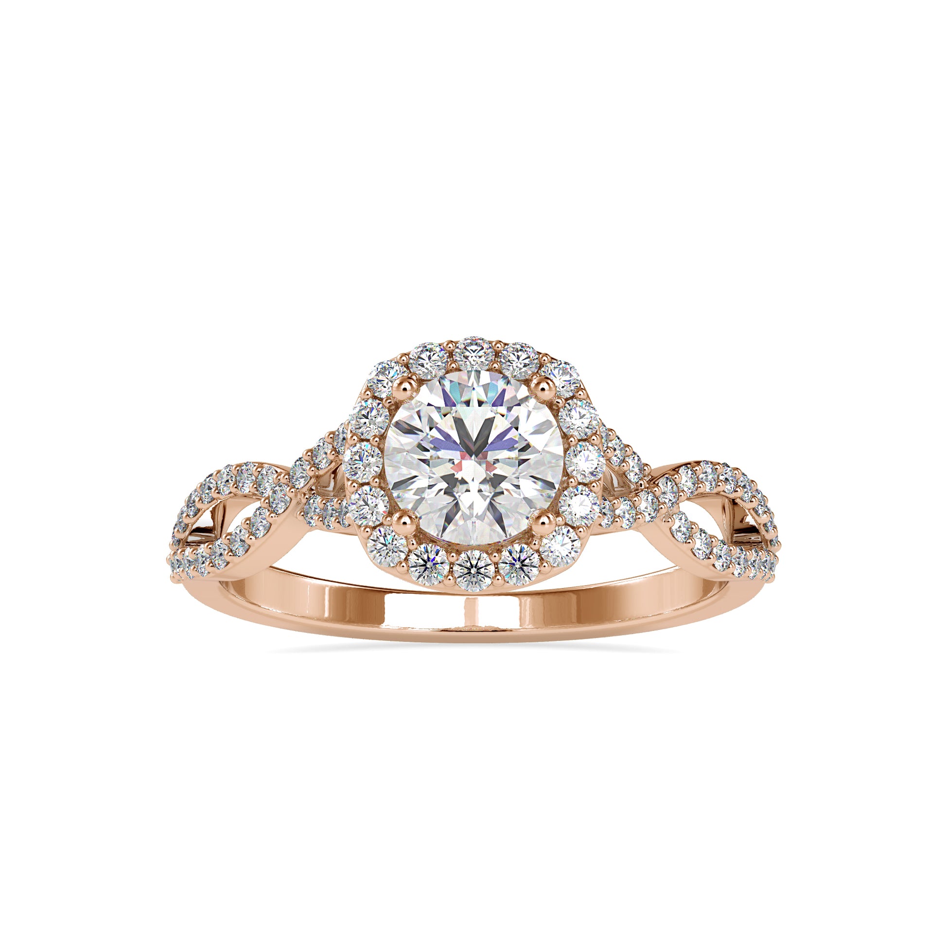 1.18CTW Split Shank Diamond Engagement Ring  customdiamjewel 10KT Rose Gold VVS-EF